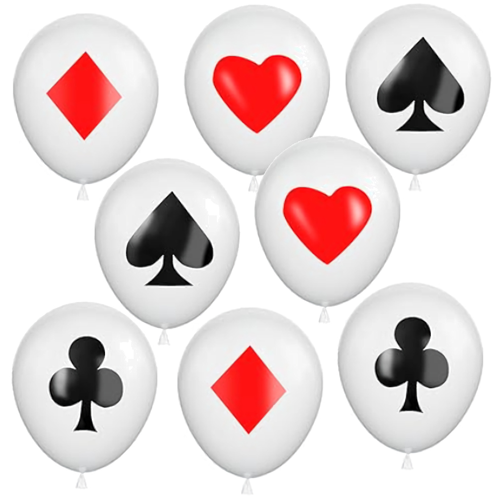 12 inch Balloons - Playing Card (Packet of 8)